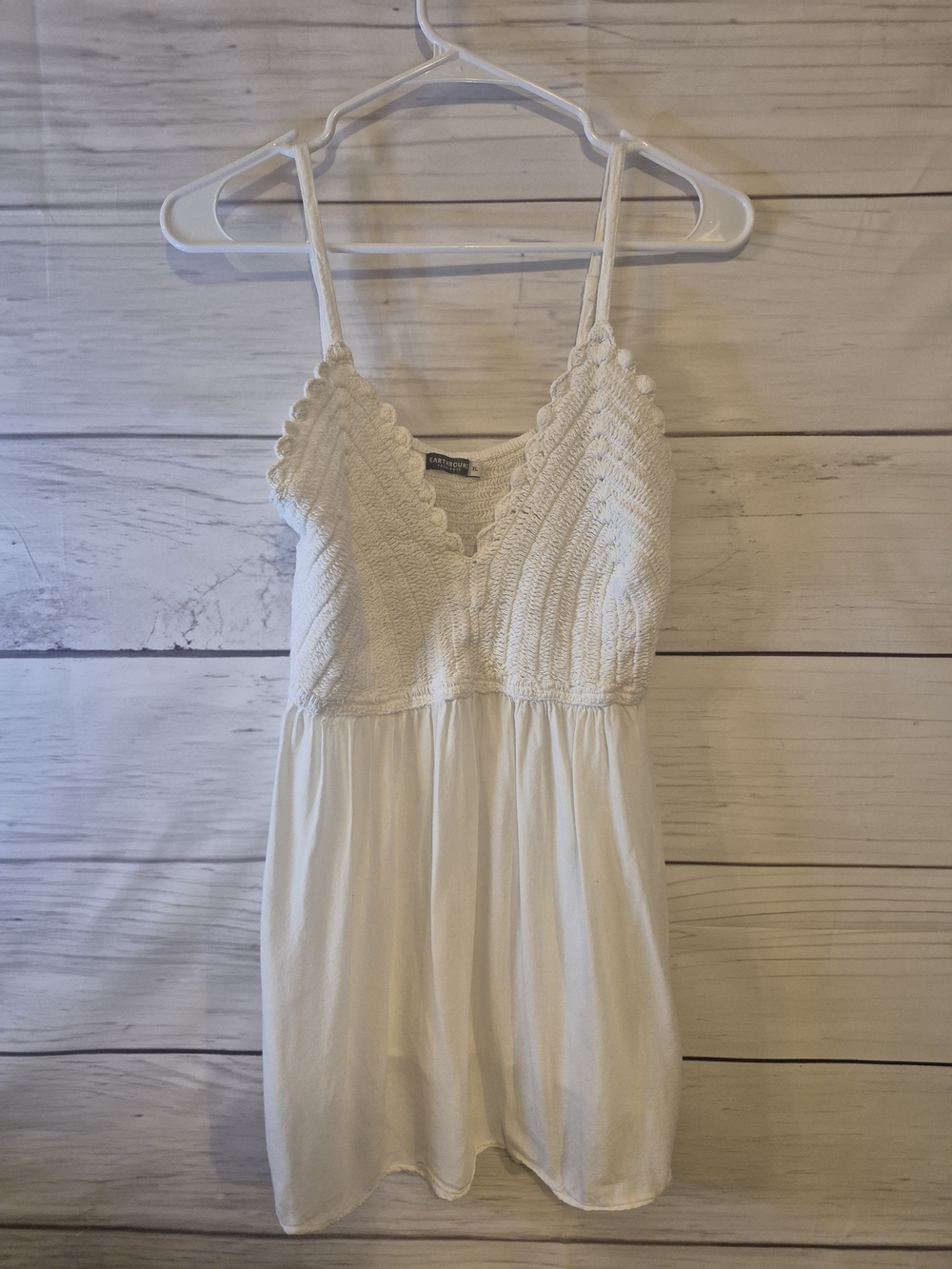 EARTHBOUND Cream Crochet Bust Tank Top
